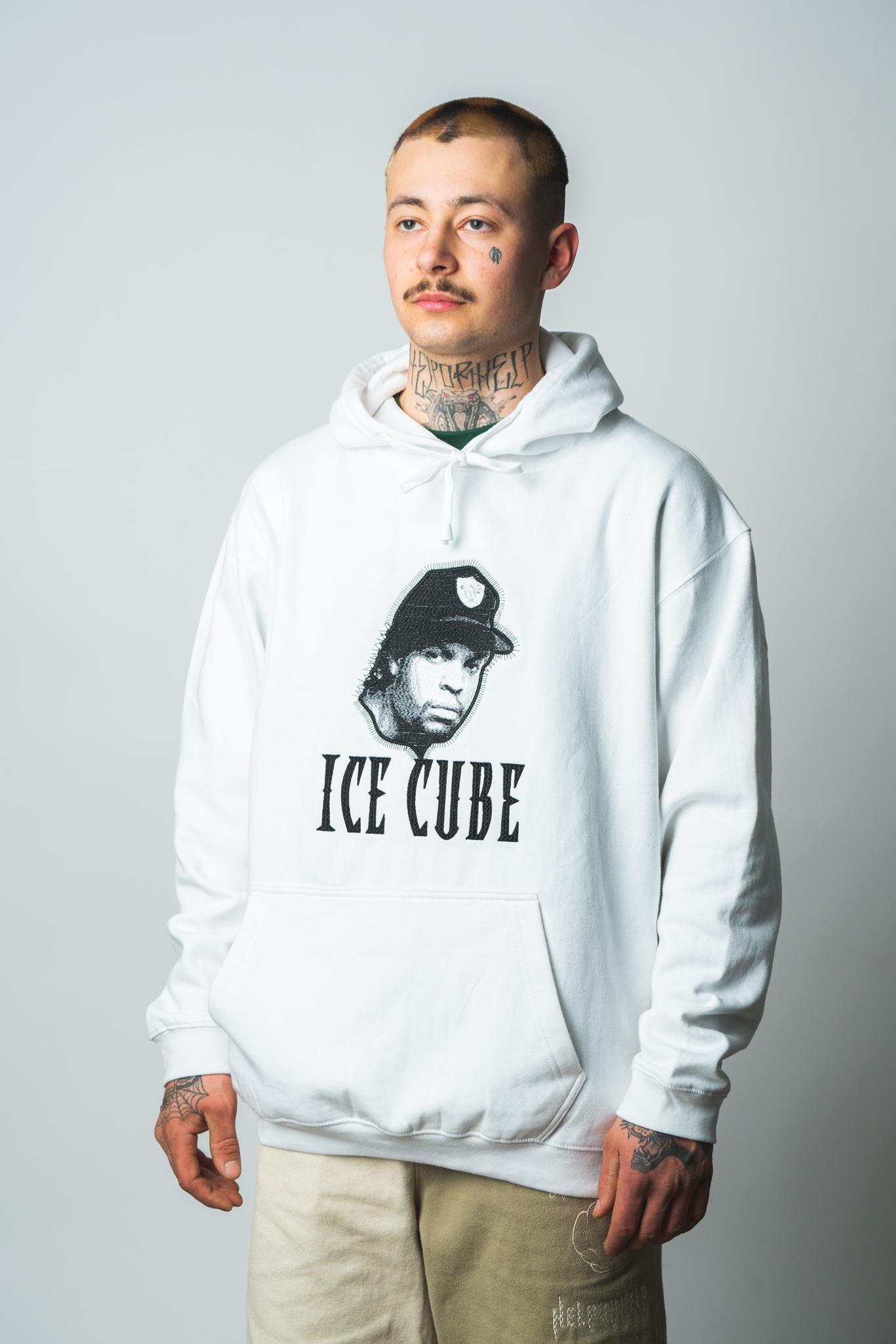 Ice Cube Hoodie Embroidered White