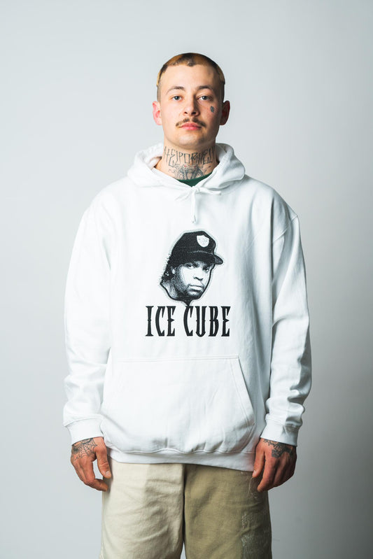 Ice Cube Hoodie Embroidered White