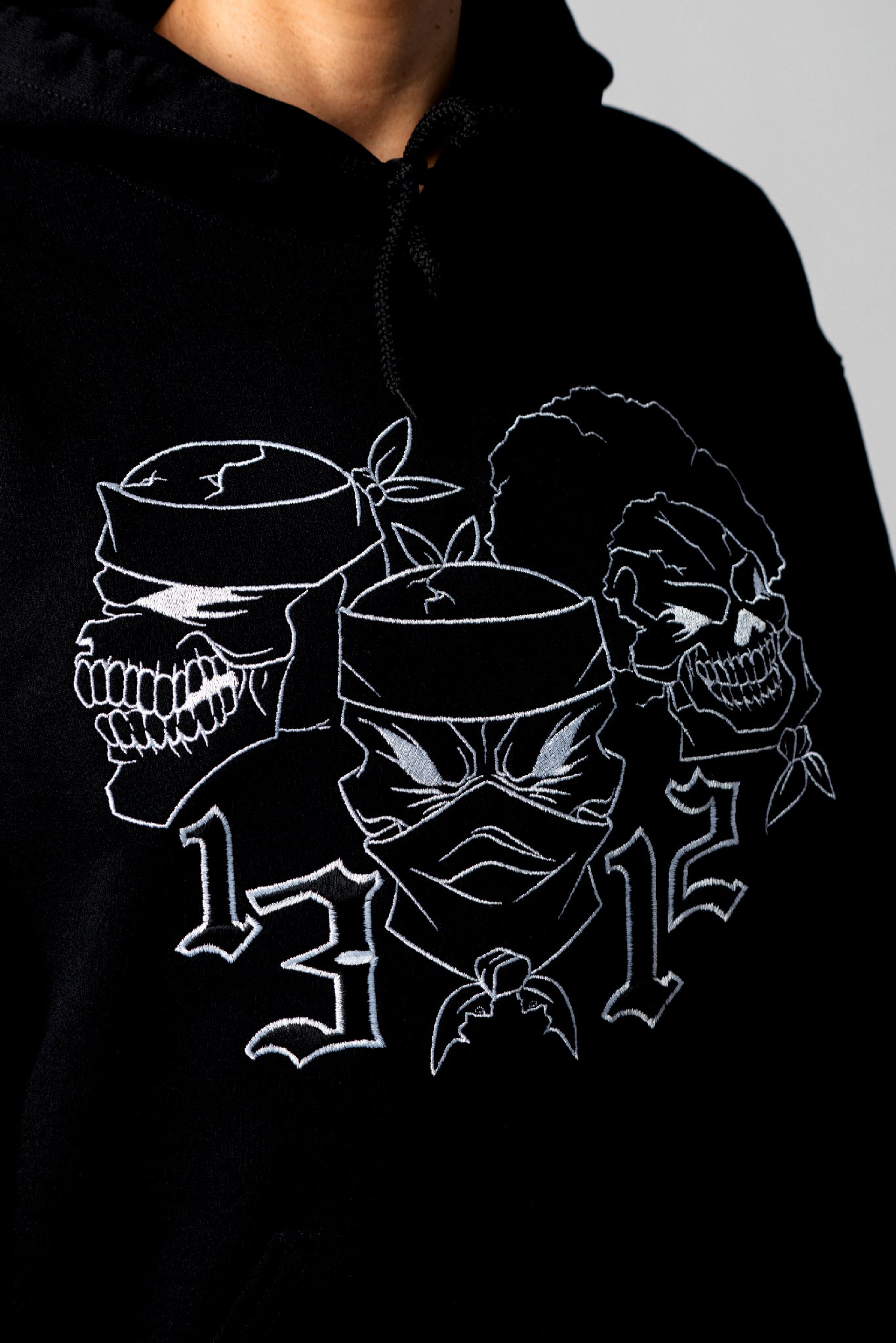 1312 Skulls Hoodie Embroidered